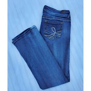 WallFlower‎ Women Juniors Jeans Sz 13 Reg Luscious Curvy Fit Blue Bootcut Denim